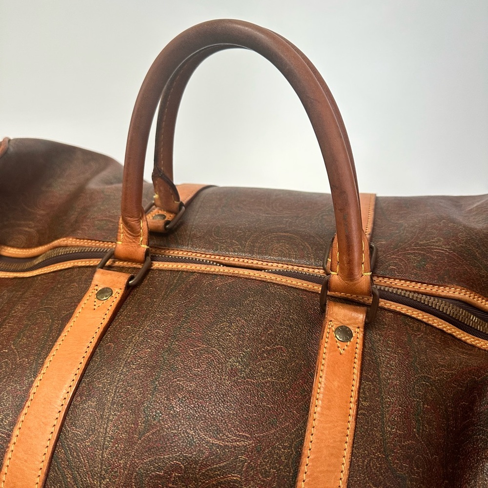 ETRO Milano Paisley Large Weekender Travel Duffel Bag with Crossbody Strap - Picture 5 of 14